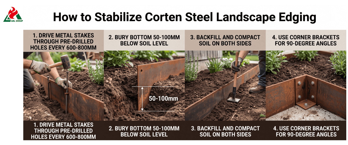 How to Stabilize Corten Steel Landscape Edging